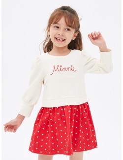 幼童|Gap x Disney 迪士尼系列米妮刺繡拼接洋裝